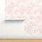 Pink Flower Floral Blossom Outline Peony Botanical Light Pat Custom Pre-pasted Wallpaper by Spoonflower Pre-Pasted Wallpaper 2FT Wide